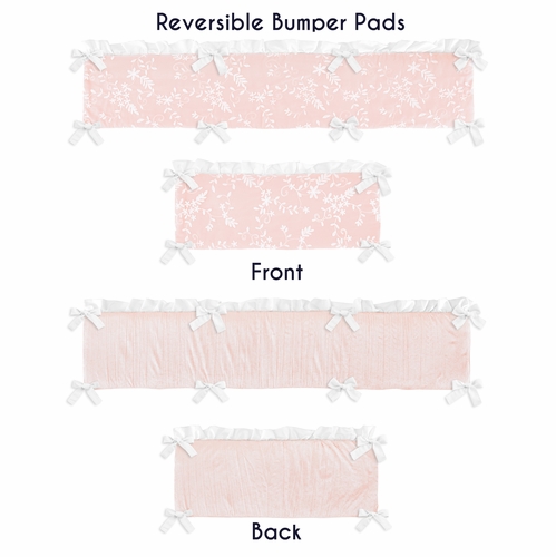 Lace Pink Collection Crib Bumper Pad - alt image 2