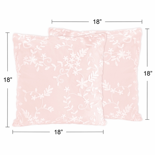 Lace Pink Collection Decorative Accent Throw Pillows - Set of 2 - alt image 2