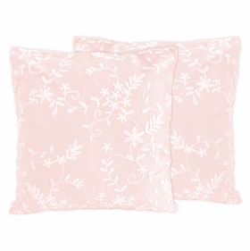 Lace Pink Collection Decorative Accent Throw Pillows - Set of 2
