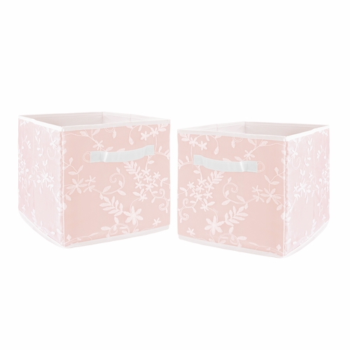 Lace Pink Collection Foldable Fabric Storage Bins