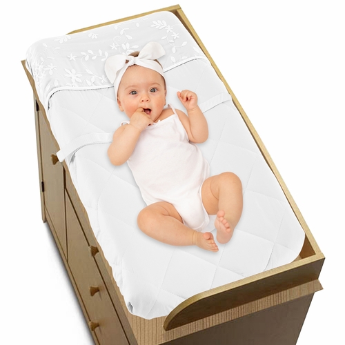 Lace White Collection Changing Pad Cover - alt image 2