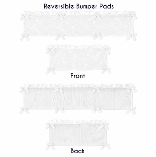Lace White Collection Crib Bumper Pad - alt image 1