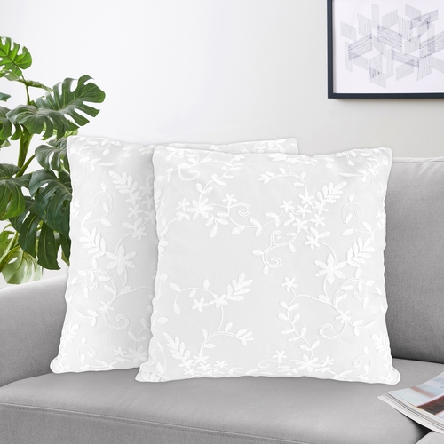 Lace White Collection Decorative Accent Throw Pillows - Set of 2 - alt image 1