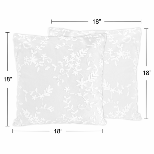 Lace White Collection Decorative Accent Throw Pillows - Set of 2 - alt image 2
