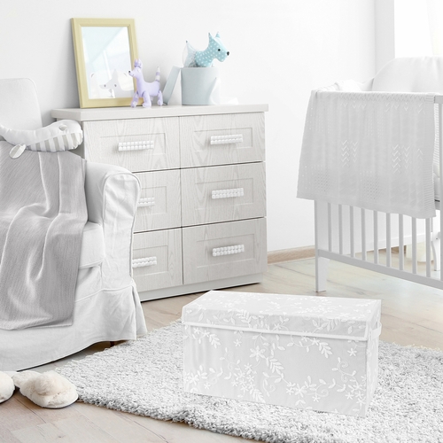 Lace White Collection Fabric Toy Bin Storage - alt image 1