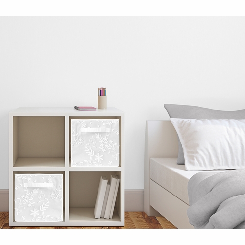 Lace White Collection Foldable Fabric Storage Bins - alt image 1