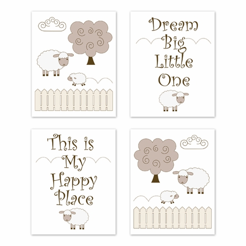 Lamb Collection Wall Art Prints - Set of 4