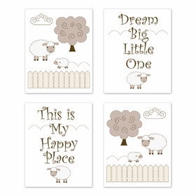Lamb Collection Wall Art Prints - Set of 4