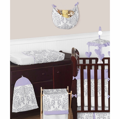 Lavender and Gray Elizabeth 9 Piece Crib Bedding Collection - alt image 3