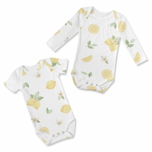 Lemon Collection 0-6M Baby Clothes Bodysuits - 2 Pack Set
