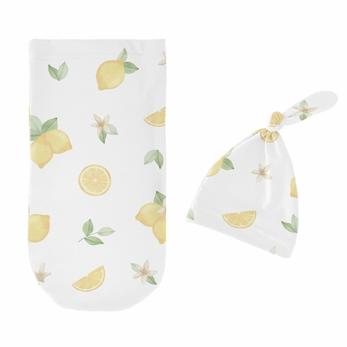 Lemon Collection Baby Cocoon and Beanie Hat - 2 Piece Set - alt image 1