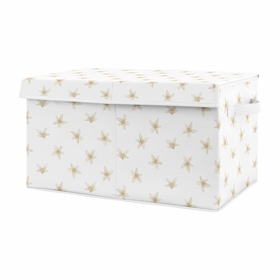 Lemon Collection Blossom Print Fabric Toy Bin Storage