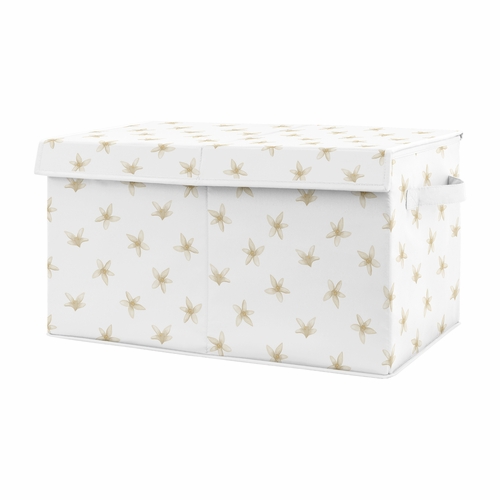 Lemon Collection Blossom Print Fabric Toy Bin Storage