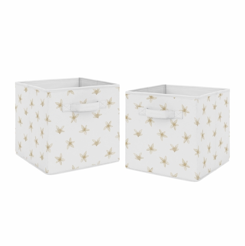 Lemon Collection Blossom Print Foldable Fabric Storage Bins