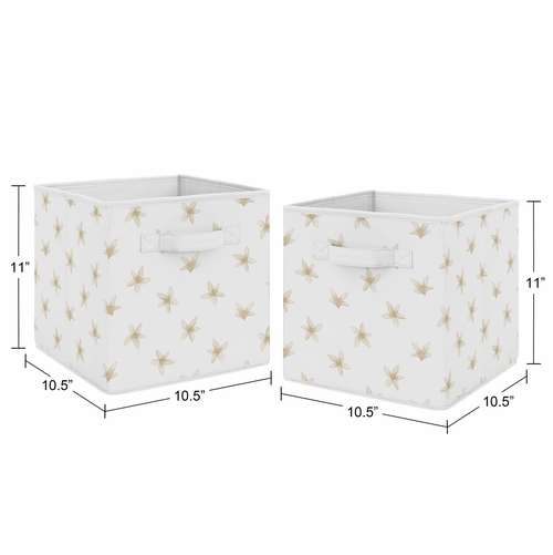 Lemon Collection Blossom Print Foldable Fabric Storage Bins - alt image 2