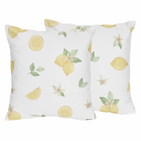 Lemon Collection Decorative Accent Throw Pillows - Set of 2
