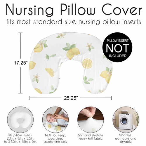 Lemon Collection Nursing Breastfeeding Pillow Cover - alt image 5