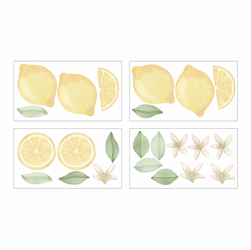 Lemon Collection Peel and Stick Wall Decal Stickers - Set of 4 Sheets - alt image 1
