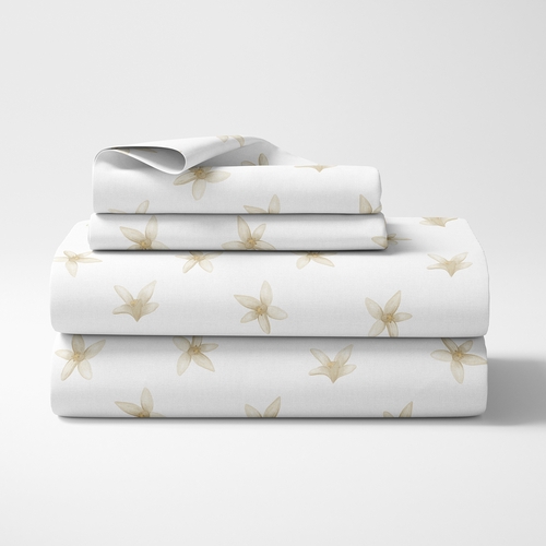 Lemon Collection Queen Sheet Set - Floral Blossom Print - alt image 1