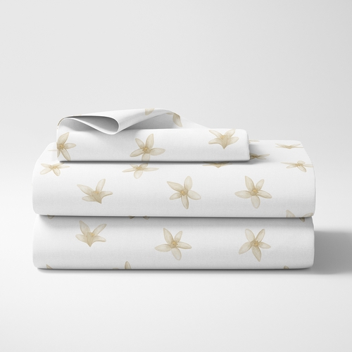 Lemon Collection Twin Sheet Set - Floral Blossom Print - alt image 1