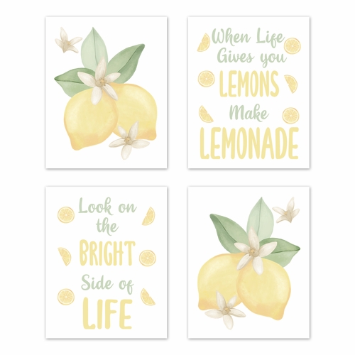 Lemon Collection Wall Art Prints - Set of 4