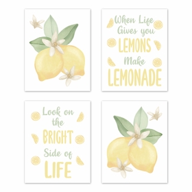 Lemon Collection Wall Art Prints - Set of 4