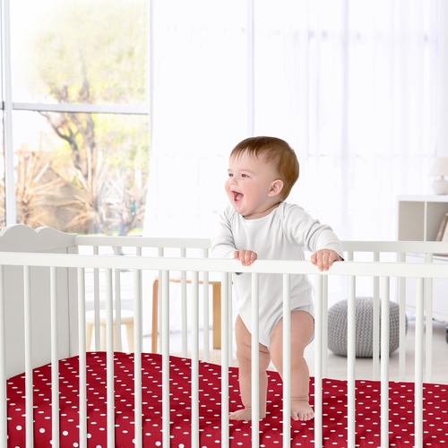 Little Ladybug Crib Sheet - Polka Dot Print - alt image 1