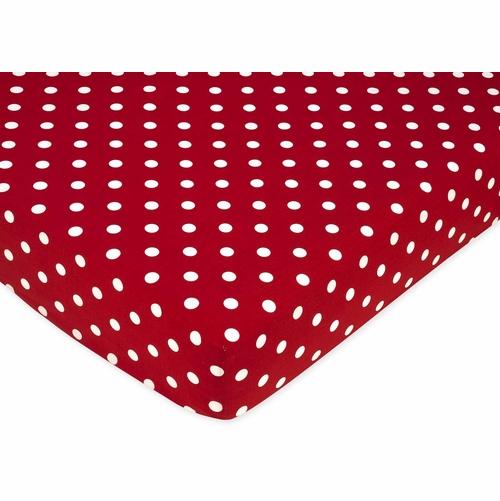 Little Ladybug Crib Sheet - Polka Dot Print - alt image 2