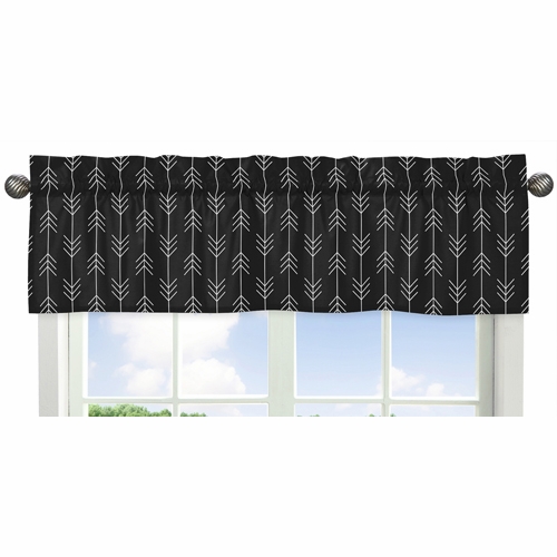 Lumberjack Black and White Collection Arrow Print Window Valance