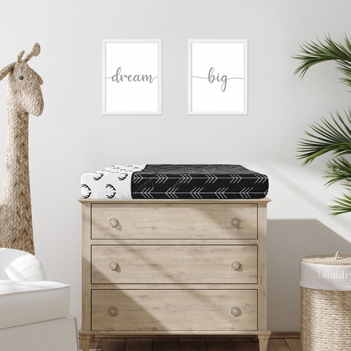 Lumberjack Black and White Collection Changing Pad Cover - alt image 1