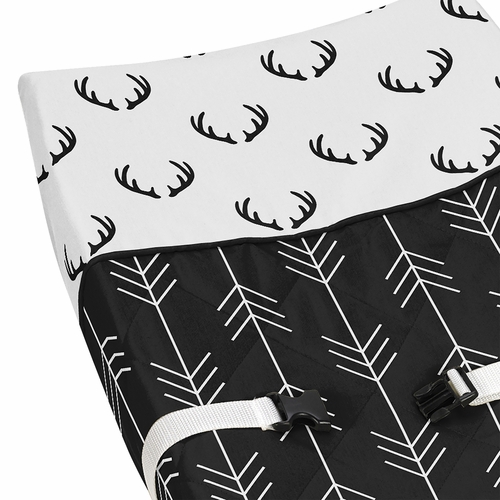 Lumberjack Black and White Collection Changing Pad Cover - alt image 3