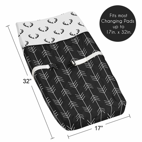 Lumberjack Black and White Collection Changing Pad Cover - alt image 4