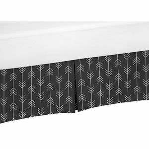 Lumberjack Black and White Collection Crib Bed Skirt