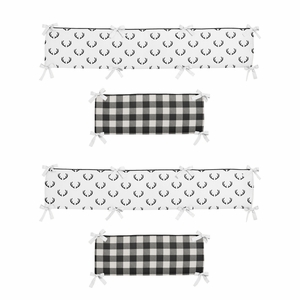 Lumberjack Black and White Collection Crib Bumper Pad