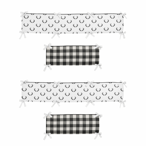 Lumberjack Black and White Collection Crib Bumper Pad