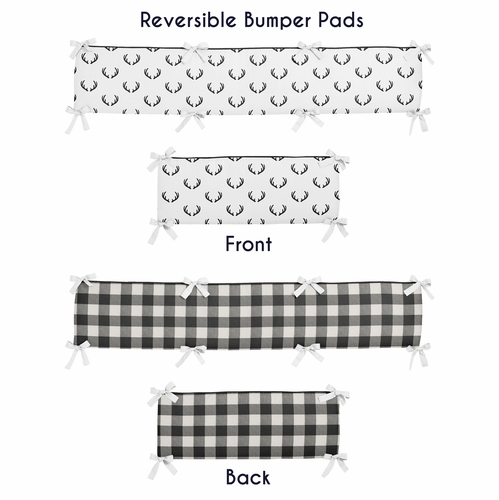 Lumberjack Black and White Collection Crib Bumper Pad - alt image 3