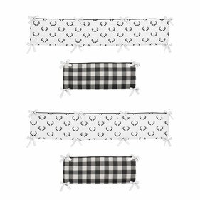 Lumberjack Black and White Collection Crib Bumper Pad