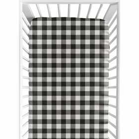 Lumberjack Black and White Collection Crib Sheet