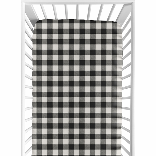 Lumberjack Black and White Collection Crib Sheet