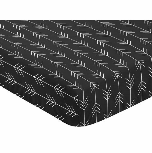 Lumberjack Black and White Collection Crib Sheet - Arrow Print - alt image 2