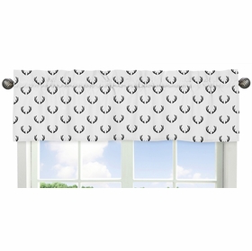 Lumberjack Black and White Collection Deer Print Window Valance