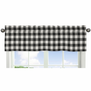 Lumberjack Black and White Collection Plaid Window Valance