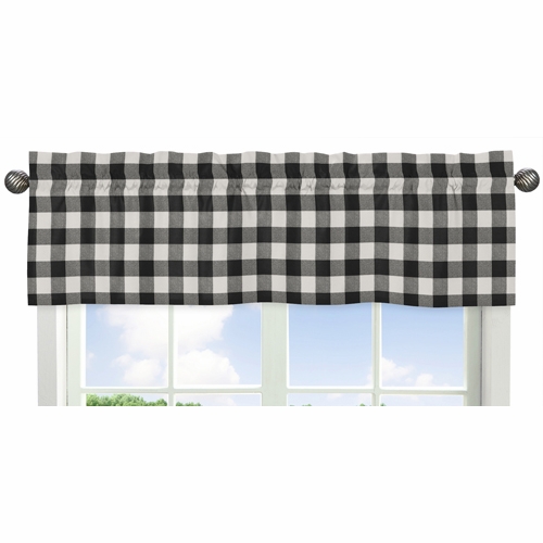 Lumberjack Black and White Collection Plaid Window Valance