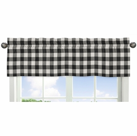 Lumberjack Black and White Collection Plaid Window Valance