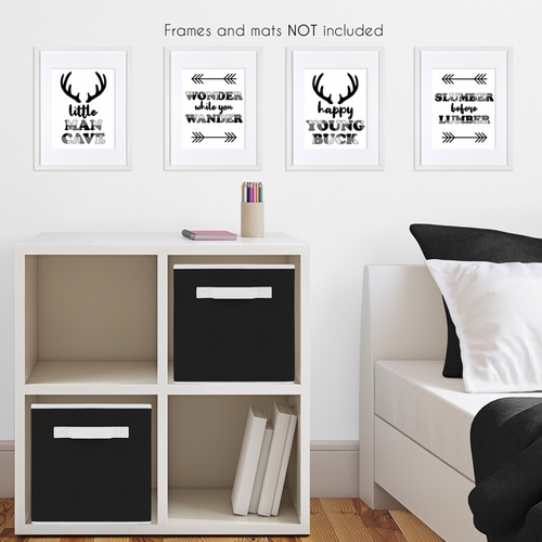 Lumberjack Black and White Collection Wall Art Prints - Set of 4 - alt image 2