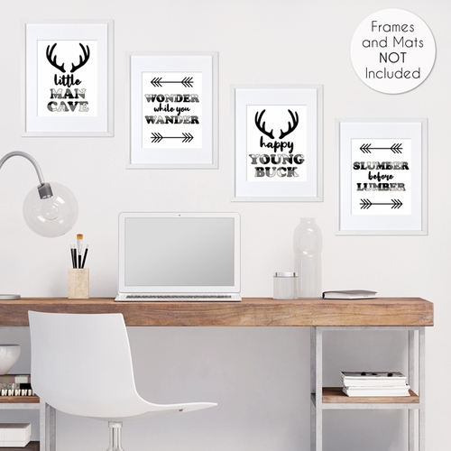 Lumberjack Black and White Collection Wall Art Prints - Set of 4 - alt image 3