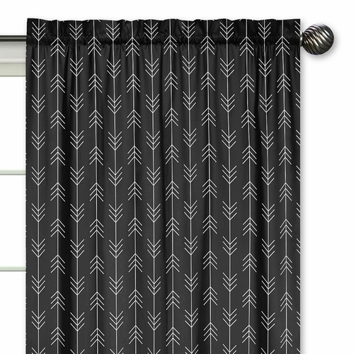 Lumberjack Black and White Collection Window Panels - Set of 2 - alt image 2