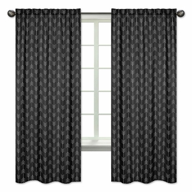 Lumberjack Black and White Collection Window Panels - Set of 2