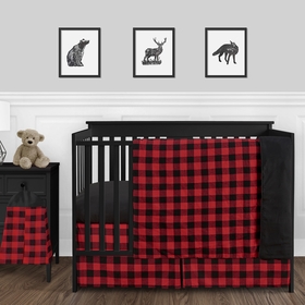 Lumberjack Check Collection 4 Piece Bumperless Crib Bedding