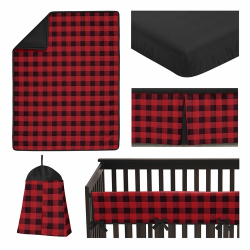 Lumberjack Check Collection 5 Piece Bumperless Crib Bedding - alt image 1